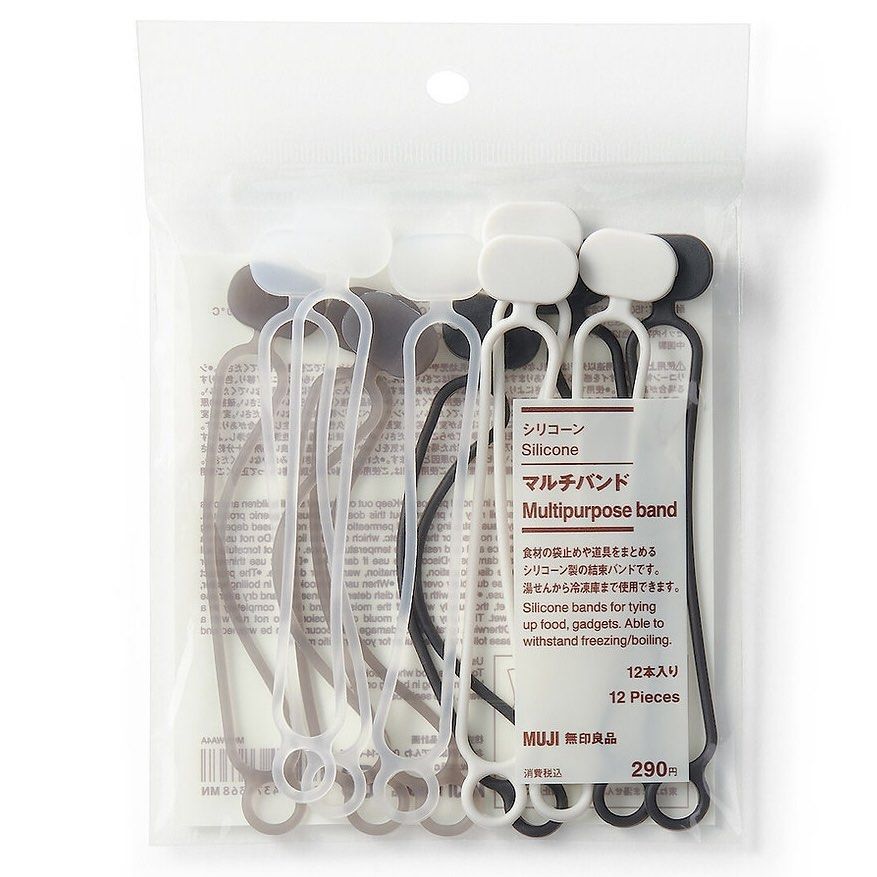 MUJI Silicone Multipurpose Band (12 Pieces) (Category: Everything Else Others) located in Malolos. Submitted by topicksph (Listing ID 1446150192, Image 1). Description: MUJI Silicone Multipurpose Band (12 Pieces) Binding band to hold and organize food and other accessories: Can be used in hot water up to 150°C and freezer up to -20°C..