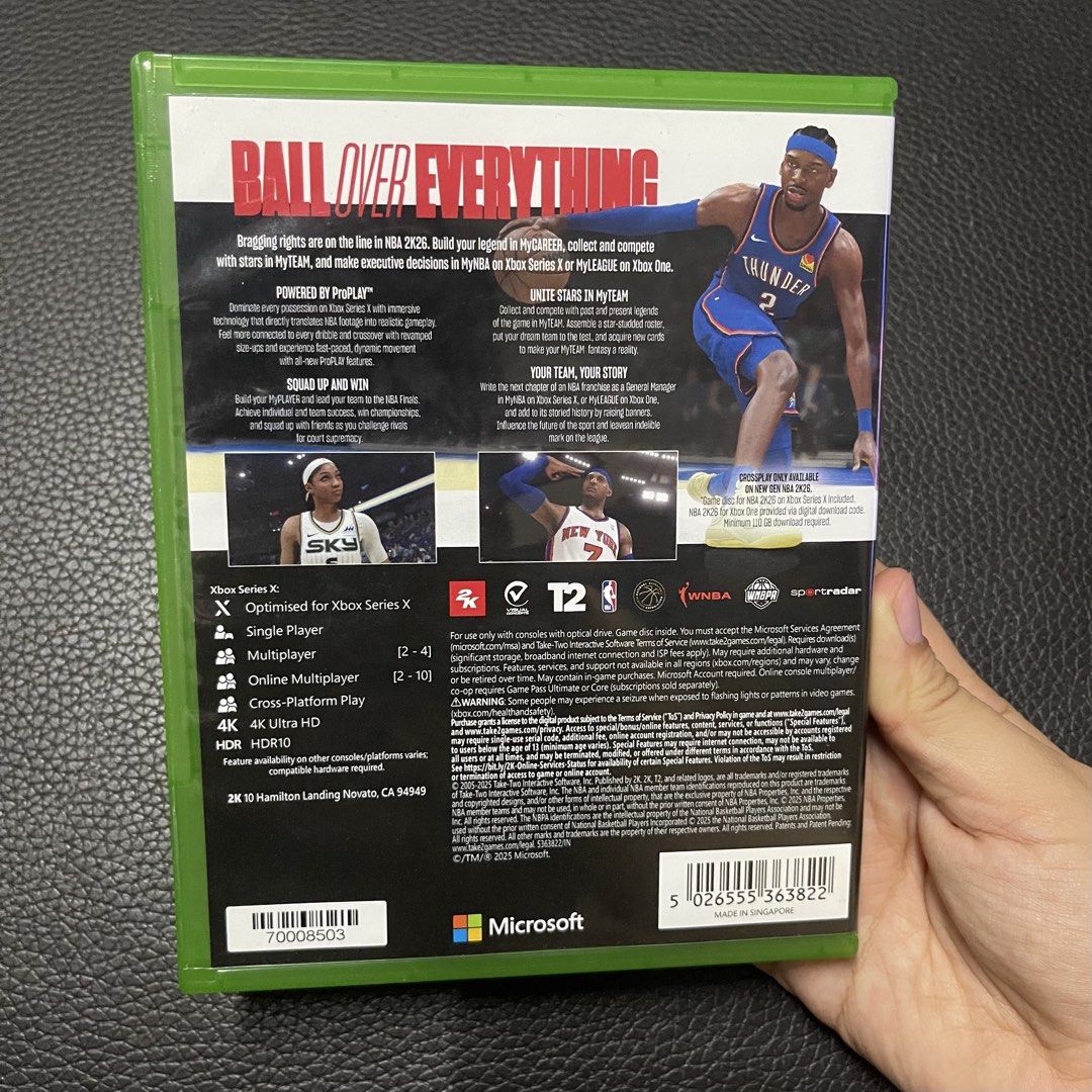 NBA 2K26 Xbox Series X (Category: Xbox) located in Manila. Submitted by ftbellag (Listing ID 1446091266, Image 2). Description: Digital code for XBOX 1 not included .