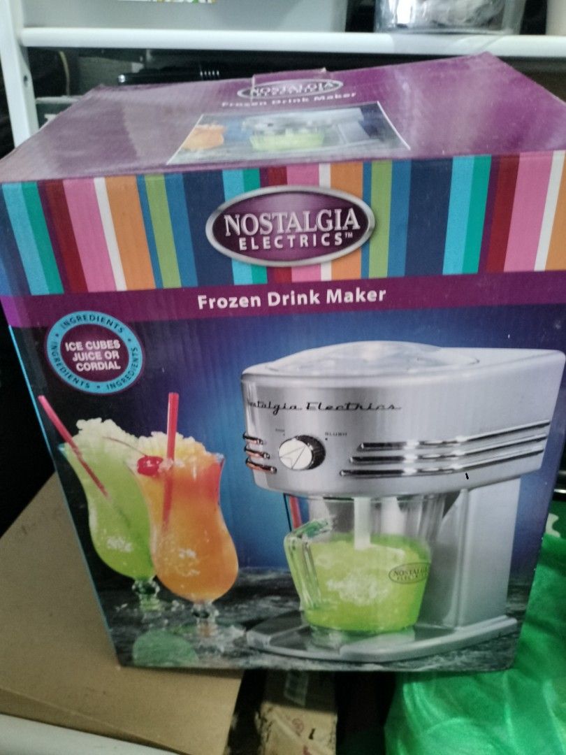 Nostalgia Electrics Frozen Drink Maker (Category: Other Kitchen Appliances) located in Cabanatuan. Submitted by silentcat.82a6b6 (Listing ID 1446030387, Image 1). Description: - Easily make delicious frozen drinks at home. - Uses ice cubes and your favorite juice or cordial. - Simple and easy to operate. - Ideal for parties, gatherings, or a refreshing treat. - Beat the heat with homemade frozen beverages..