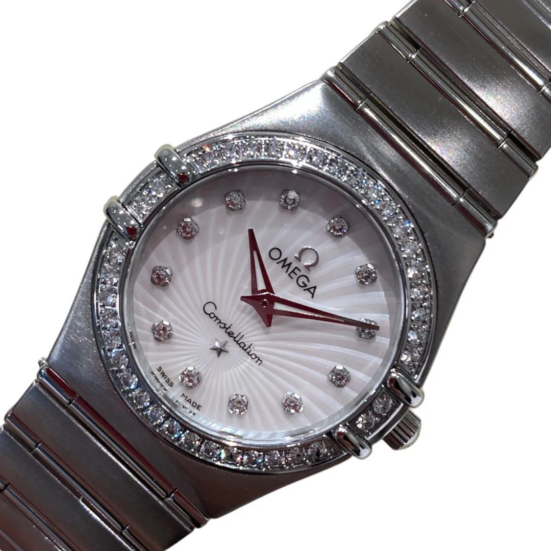 Omega Constellation Diamond Bezel Ladies Watch (Category: Luxury Watches) located in Taguig. Submitted by sourcedbym (Listing ID 1445993685, Image 1). Description: - Omega Constellation Ladies Watch - Diamond Bezel - White Mother-of-Pearl Dial - Diamond Hour Markers - comes complete with box and cards.