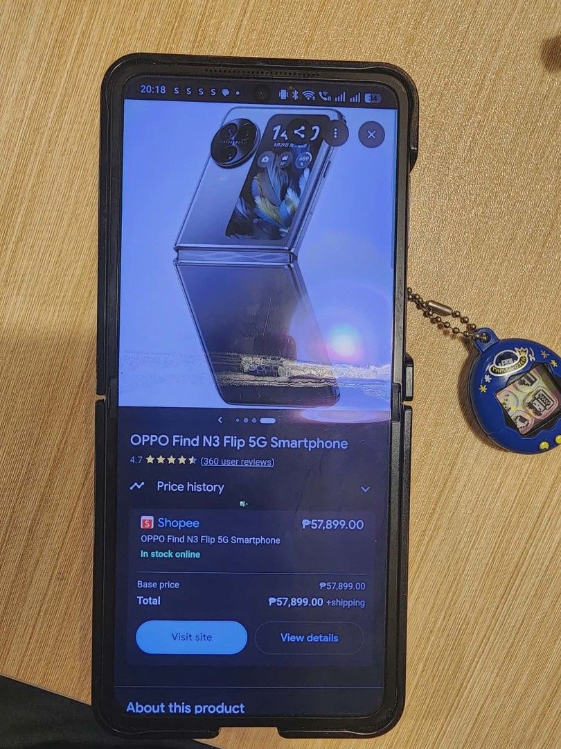 Oppo Find N3 Flip (Category: OPPO) located in Valenzuela. Submitted by stevewuf888 (Listing ID 1385999285, Image 1). Description: Sale or Swap to Poco X7 pro + cash or a different unit + cash Screen has damage but it is still usable No history of repair 92% BATTERY HEALTH.