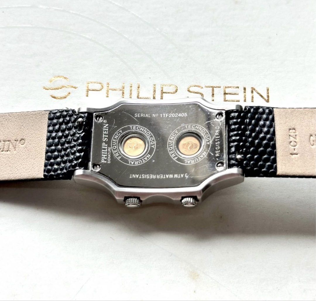 Philip Stein Signature Small Watch (Category: Women's Watches) located in Marikina City. Submitted by anna.marcelino4582 (Listing ID 1446082074, Image 3). Description: FS: Philip Stein Signature Small 📍comes with box & manual 📍dual time 📍 normal signs of use / hairlines 📍 comes with its original black strap 📍 Marikina area Honest issue: hairline scratches on the back & a little scratch in front (pls see last photo) .