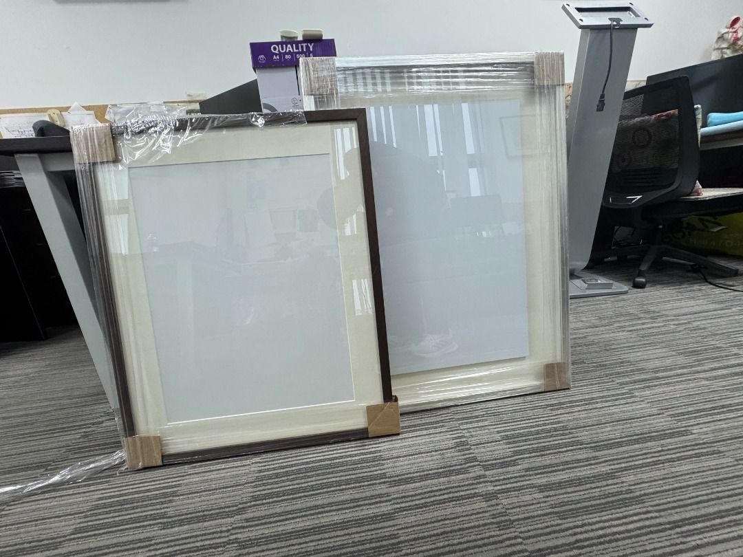 Picture Frames (Category: Frames & Pictures) located in Singapore. Submitted by UCI_SG (Listing ID 1446035304, Image 1). Description: Two new picture frames, still in protective wrapping. Perfect for displaying your photos or artwork. Ready to hang. We have 2 large ones and 1 medium one. Large with frame: 89cm H x 66cm W Inner frame medium: 58cm H x 43cm W Large: $30 Medium: $20 Collection OPTIONS : 1)By postage price is subjected to distance and