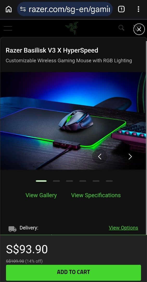 Razer Basilisk V3 X HyperSpeed Wireless Gaming Mouse492729442962647042
