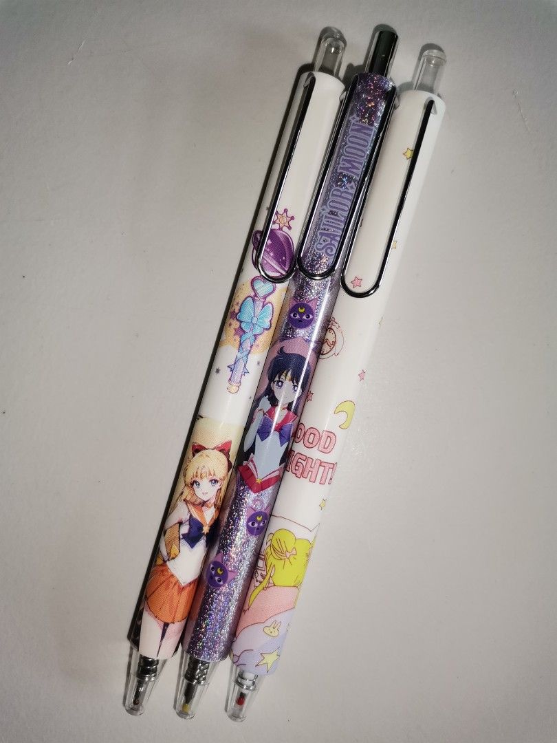 Sailor Moon Pens (Category: Stationery & School Supplies) located in Baras. Submitted by jupiter_takayama (Listing ID 1446153241, Image 1). Description: 🏷️FOR SALE!!! (ON-HAND) 💰Php180 set of 3pcs 💖 Sailor Moon Pens 💸Payment via Gcash/BDO 📦Shipping via Flash Express only 📌Shipping fee at the buyer's expense ✨Sold per set ✅Brand new ✅Payment first basis (no reservation) 💯% Legit seller (pwedeng magpa-vouch/legit check/add or follow me on FB