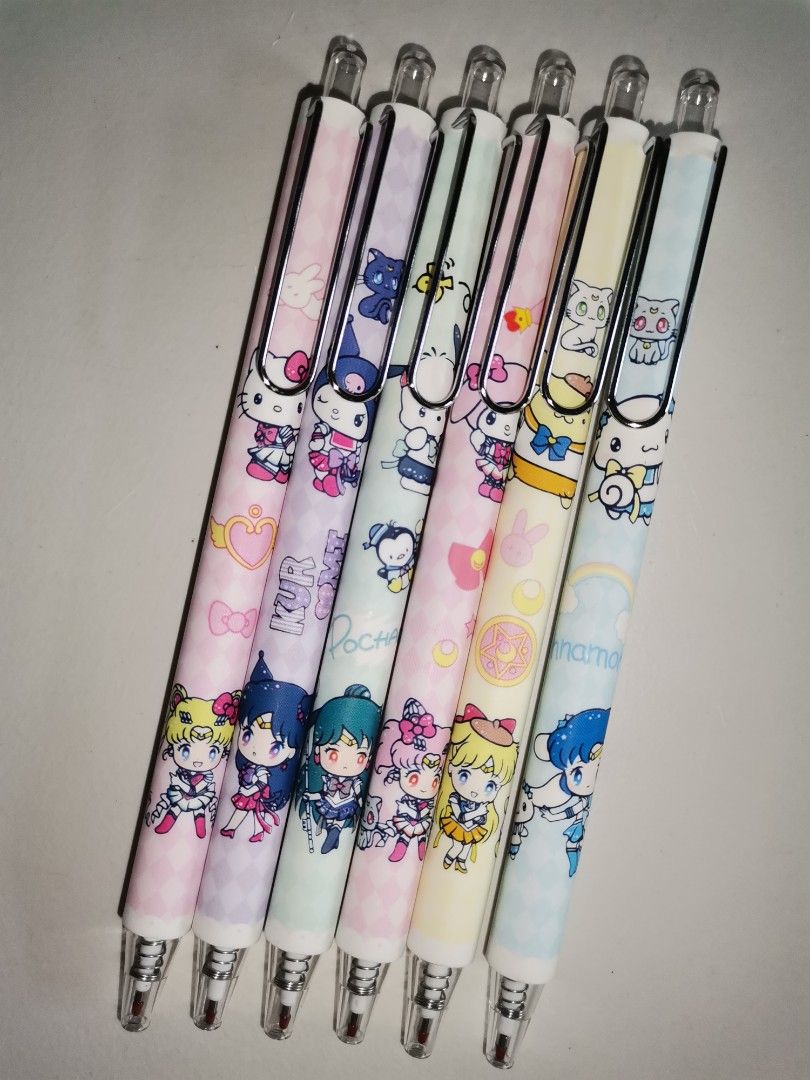Sailor Moon x Sanrio Pens (Category: Stationery & School Supplies) located in Baras. Submitted by jupiter_takayama (Listing ID 1446153069, Image 1). Description: 🏷️FOR SALE!!! (ON-HAND) 💰Php500 set of 6pcs 💖 Sailor Moon Pens 💸Payment via Gcash/BDO 📦Shipping via Flash Express only 📌Shipping fee at the buyer's expense ✨Sold per set ✅Brand new ✅Payment first basis (no reservation) 💯% Legit seller (pwedeng magpa-vouch/legit check/add or follow
