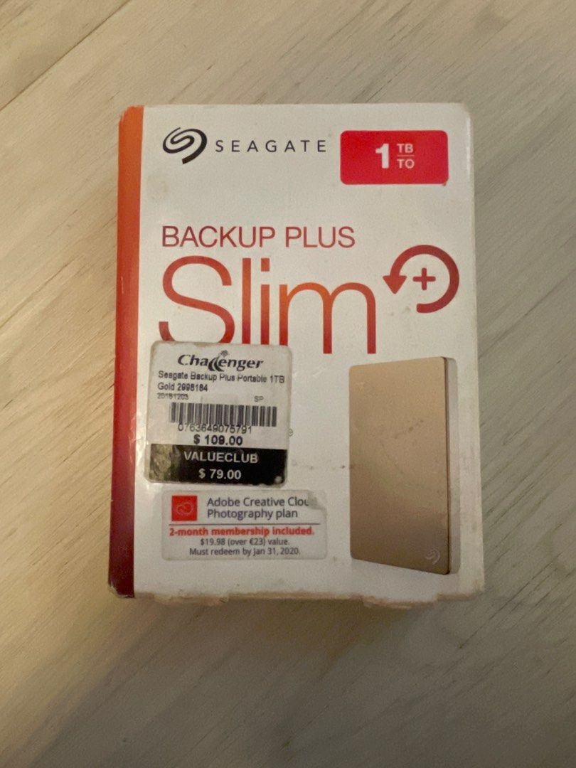 Seagate Backup Plus Slim 1TB Gold Portable External Hard Drive