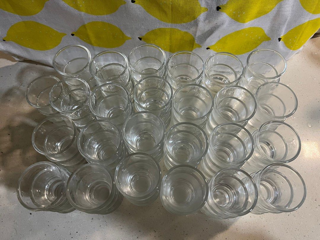 Set of 98 Clear Glass Shot Glasses