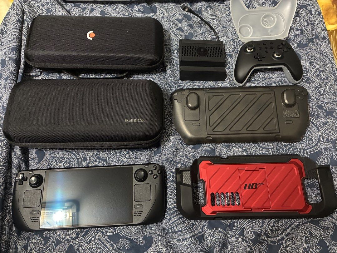 Steam Deck OLED 512 Bundle Battery Health 99% (Category: Controllers) located in Pasig City. Submitted by dt4444 (Listing ID 1446159651, Image 1). Description: Steam Deck Oled 512gb Supcase Beetle Pro Case Red Skull & Co. Hardshell Front Cover Skull & Co. Maxcarry Case Skull & Co. Steam Dock GuliKit Controller Tempered Glass (Applied).