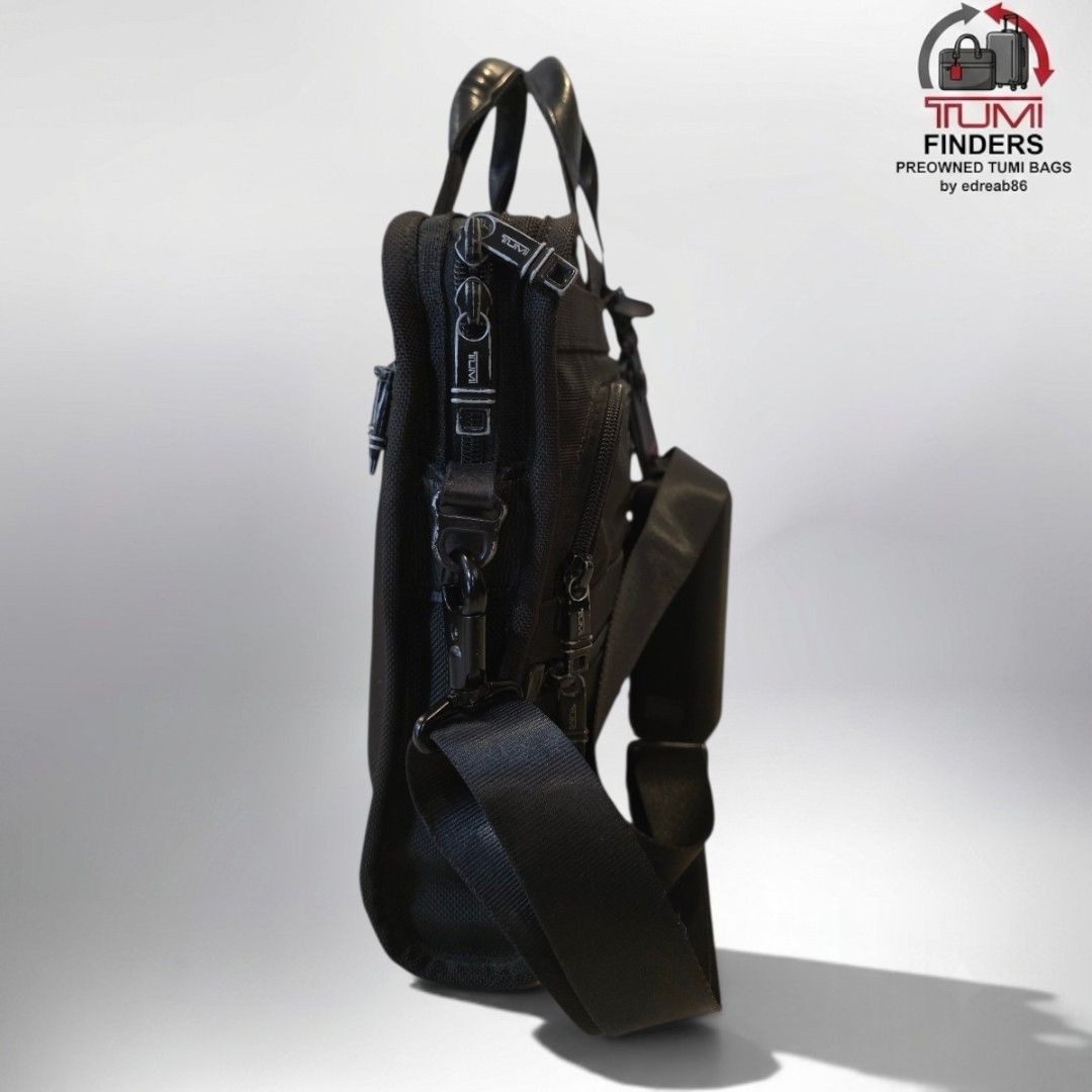 Tumi Black Nylon Briefcase Laptop Bag (Category: Briefcases) located in Cabuyao City. Submitted by swiftdeer.ed9787 (Listing ID 1446014578, Image 3). Description: for sale Authentic preowned price: 6500 Location: Cabuyao Lagina Condition: used in perfect condition - Brand: Tumi - Color: Black - Material: Durable Nylon - Features: Top handles, detachable shoulder strap - Organization: Multiple zippered compartments - Capacity: Ample space for lapt