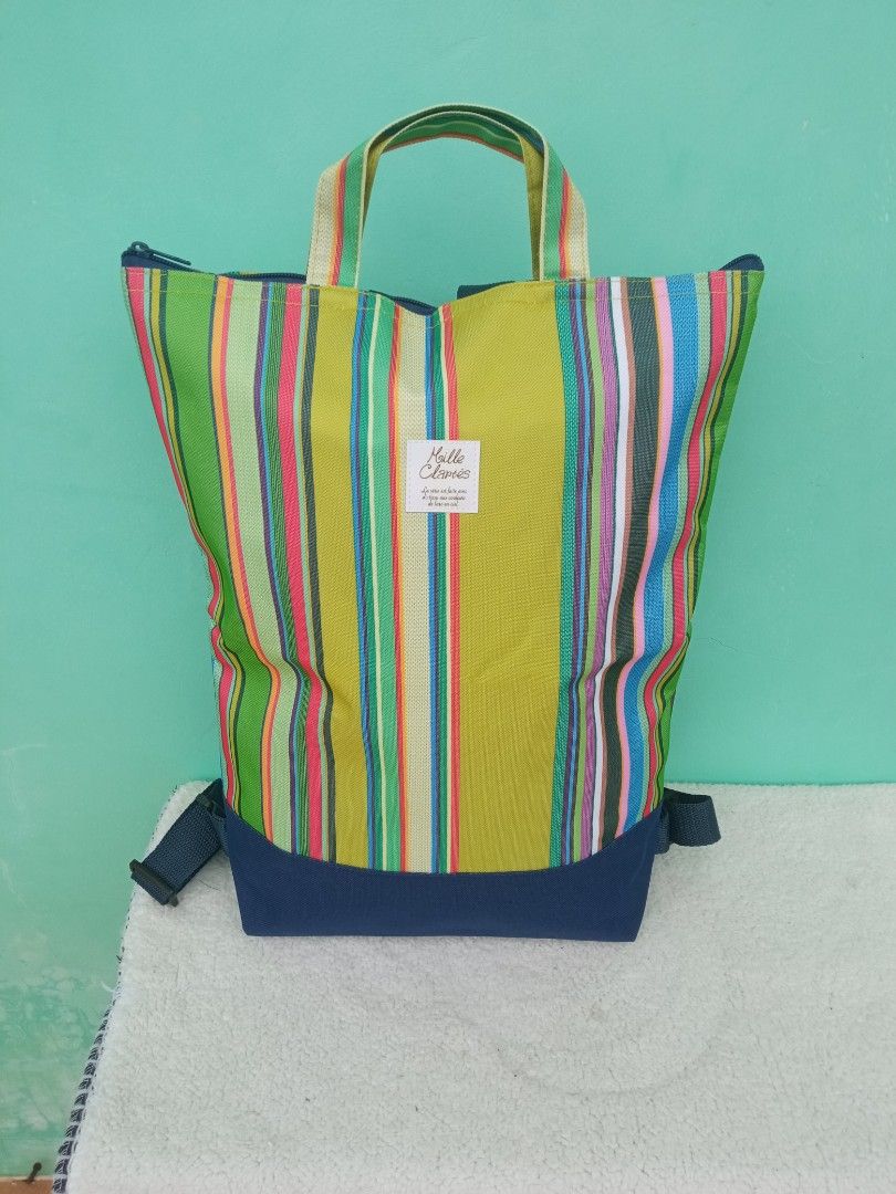 Two-way Colorful Striped Backpack Bag from JAPAN (Category: Backpacks) located in Batangas. Submitted by buddy_and_willow (Listing ID 1446145740, Image 3). Description: ‼️PLEASE READ FULL DESCRIPTION and SEE ALL PHOTOS‼️ - Fun and colorful striped design - Secure top zipper closure - Lightweight 📍LOCATION: LIPA, BATANGAS ***PAYMENT FIRST via Gcash, GoTyme or BPI only. NOTE: For GCash payment, we will not accept those with "Send Money Protect" be