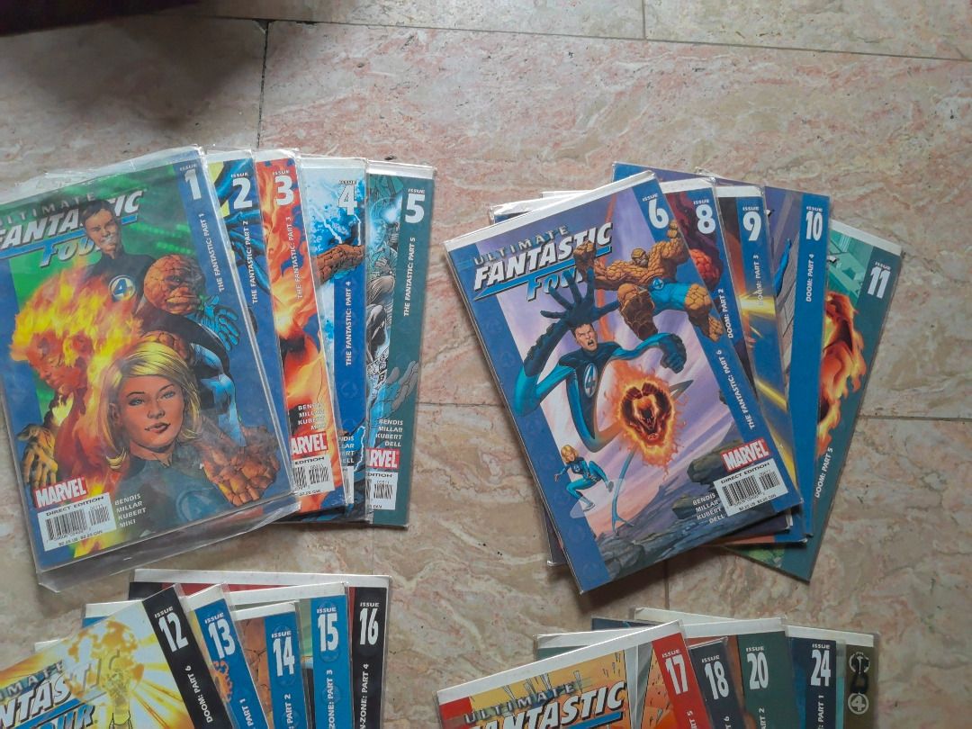 Ultimate Fantastic Four (Category: Comics & Manga) located in Paranaque City. Submitted by rociarra2019-99005 (Listing ID 1126338439, Image 1). Description: 150php for each ☆☆ not available issues ☆☆ 7. 19.21. 22. 23. 30. 31. 34 pick-up location Ramon Pascual Institute Paranaque. Grab or other service ok but you arrange everything including payment *** CASH only *** SEND TEXT .