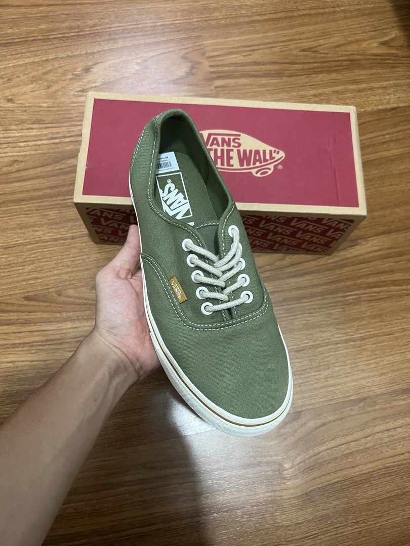 Vans Olive Green Sneakers (Category: Sneakers) located in Makati City. Submitted by thhird (Listing ID 1446052401, Image 2). Description: - Authentic Vans Sneakers - Color: Olive Green - Size: 8 US Men's / 9.5 US Women's - Includes Original Box .
