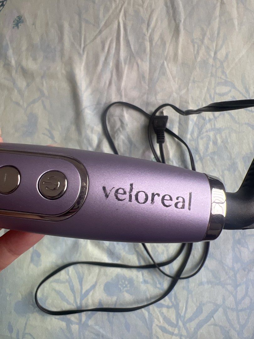 Veloreal Purple Heated Brush Styler (Category: Hair) located in Manila. Submitted by limonee (Listing ID 1446034712, Image 2). Description: - Veloreal purple heated brush - Logo is a bit faded and digital display screen has a few scratches - Functions perfectly - Bought Dec 2025.