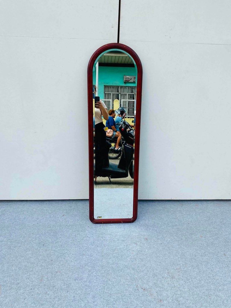 Wall Hang Mirror (Category: Mirrors) located in Manila. Submitted by elliefurnies31 (Listing ID 1446029348, Image 2). Description: JAPAN SURPLUS SOLID WOOD ARC WALL MIRROR HALF-BODY IN GOOD CONDITION SIZE: 14L" x 50H" inches.