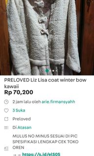 (Kategori: ) berada di . Dikirim oleh nabejun (ID iklan 1446139880, Gambar 1). Deskripsi: .
