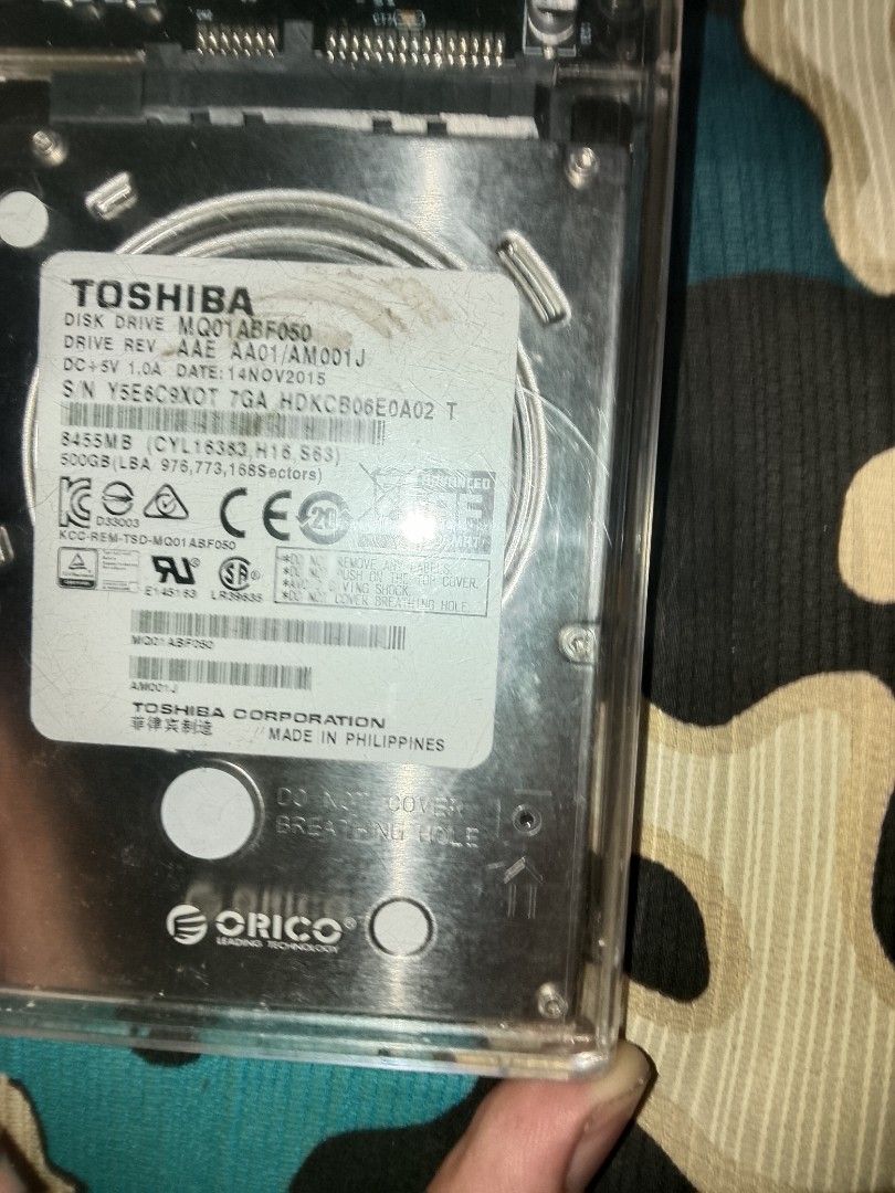 Xbox one no controller (Category: Xbox) located in Manila. Submitted by clever_clover77 (Listing ID 1446103592, Image 2). Description: - Toshiba 500GB Hard Drive (Model MQ01ABF050, manufactured 14NOV2015) - Housed in a clear ORICO enclosure - Connects via USB for easy external storage - controller broken xbox one only needs coax wi-fi and bluetooth replacement wire with power supply and hdmi.