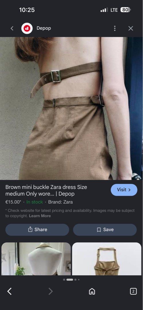 Zara Brown Buckled Mini Dress (Category: Dresses) located in Manila. Submitted by jessj30 (Listing ID 1446122366, Image 3). Description: - Brown Zara mini dress - Buckle detail on straps and waist - Adjustable straps - Side slit on skirt - Versatile for casual day or night out.