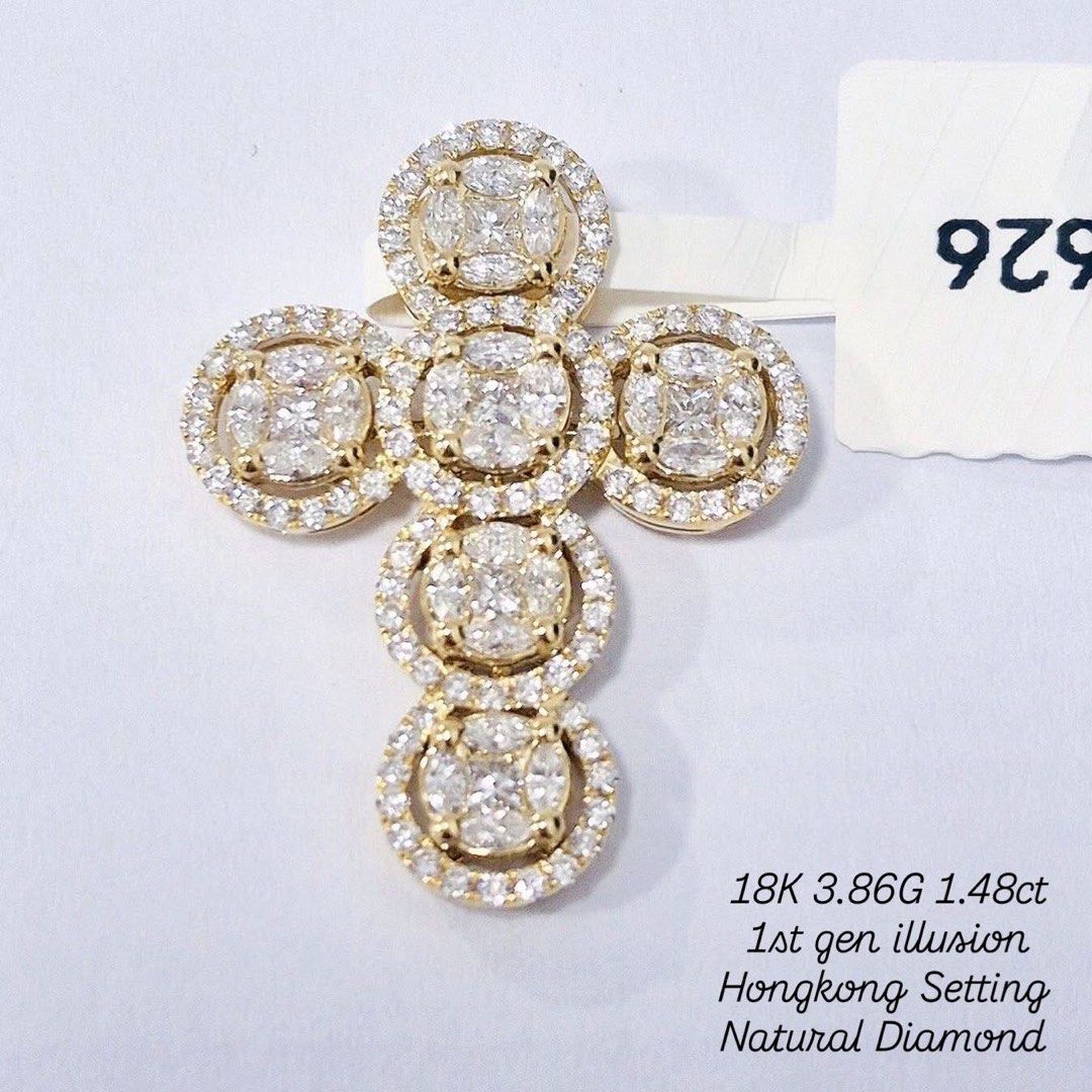 18k Natural Diamond Cross Pendant (Category: Luxury Accessories) located in Pasay City. Submitted by cpb__ (Listing ID 1446165184, Image 3). Description: .
