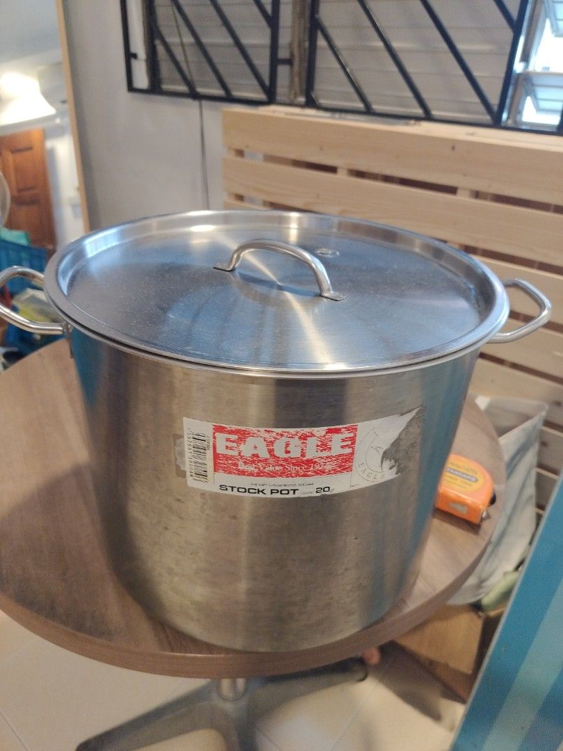 19L stainless steel stock pot with lid