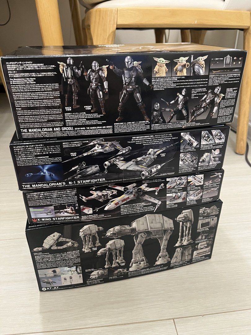 全新 現貨 模型 Bandai Vehicle Model Star Wars Mandalorian n1 starfighter x wing n-1 Razor Crest grogu boba fett 普通版 模型 剃刀冠號 曼達洛人 電鍍版 silver coating trench run set AT-AT ATAT （分類：高達及模型組合）位於 Hong Kong。 由 super.edmond 提交（商品編號 1446307024，圖片 3）。簡介： 全新 少量現貨 Bandai Vehicle Model Star Wars Mandalorian & grogu 電影版 $420 Razor Crest $130 電影版 sold Trench Run set $150 sold N-1 star fighter $360 X wing $150 ATAT $290 Razor Crest $120 普通版 Mandalorian $280 普通版 有 AT-AT
