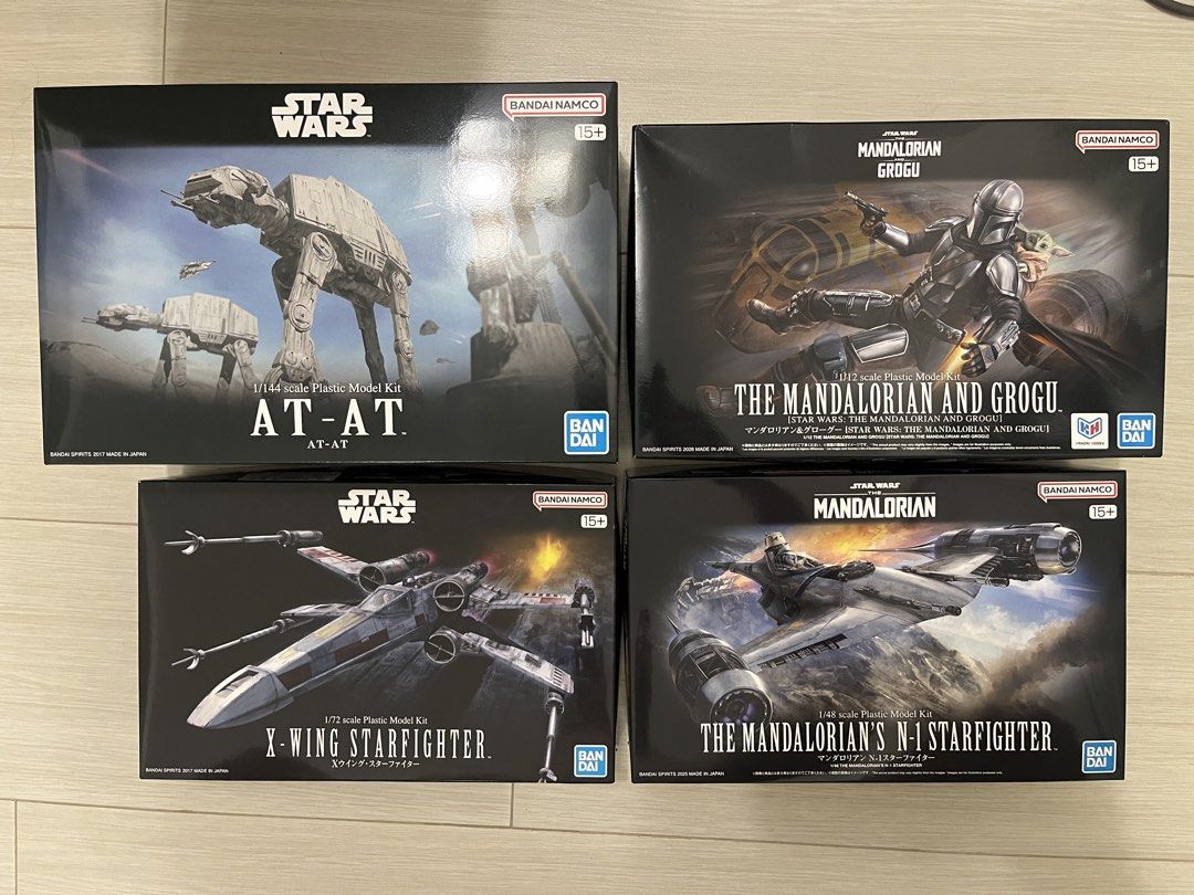 全新 現貨 模型 Bandai Vehicle Model Star Wars Mandalorian n1 starfighter x wing n-1 Razor Crest grogu boba fett 普通版 模型 剃刀冠號 曼達洛人 電鍍版 silver coating trench run set AT-AT ATAT （分類：高達及模型組合）位於 Hong Kong。 由 super.edmond 提交（商品編號 1446307024，圖片 1）。簡介： 全新 少量現貨 Bandai Vehicle Model Star Wars Mandalorian & grogu 電影版 $420 Razor Crest $130 電影版 sold Trench Run set $150 sold N-1 star fighter $360 X wing $150 ATAT $290 Razor Crest $120 普通版 Mandalorian $280 普通版 有 AT-AT