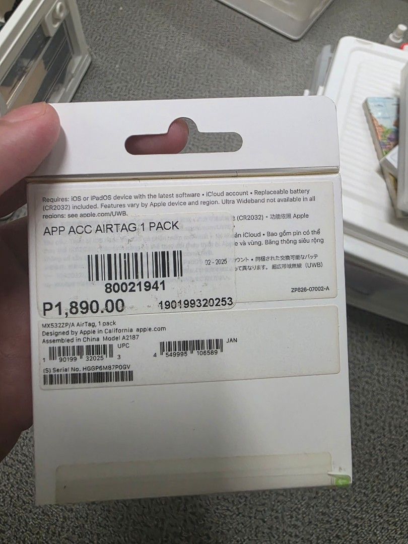 Apple Air Tag (Category: Other Gadgets) located in Quezon City. Submitted by kenscapade (Listing ID 1446233650, Image 2). Description: Brand new air tag, still sealed RFS: Not being used.