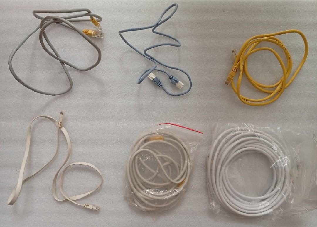Assorted cables, ethernet, power, VGA, DVI