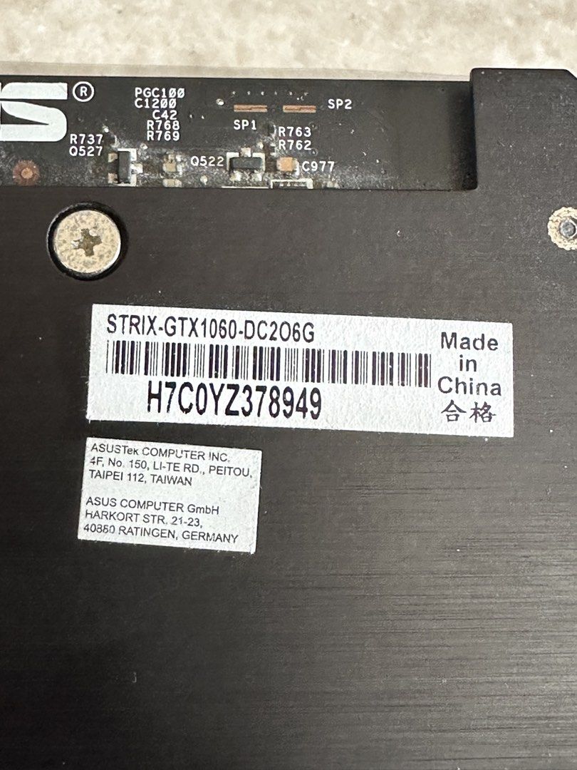 ASUS ROG Strix GTX 1060 6GB Graphics Card493739446979143683