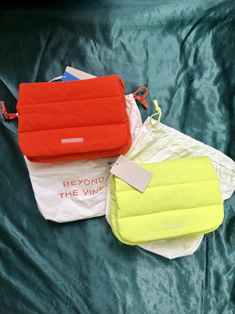 Beyond The Vines Poofy Bag - Orange & Lime (Category: Shoulder Bags) located in Manila. Submitted by kyle022022 (Listing ID 1446323786, Image 1). Description: - Brand New Beyond The Vines Poofy Bags - Available Colors: Orange and Lime - Comes with Original Dust Bags - Original Price is PHP 3,790 each - Ideal for Everyday Use and Travel - Lightweight and Fashionable Design.