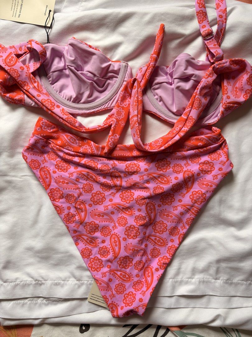 Blackbough Bikini Set (Category: Bikinis & Swimsuits) located in Santa Rosa. Submitted by bluemingbh (Listing ID 1446179841, Image 2). Description: • Valentina Dainty Underwire Top - size L • Valentina High Waist Bottom - size M • sold as set • brand new with tags mop: gcash, bdo, maya mod: lalamove (sta rosa laguna or makati), flash express.