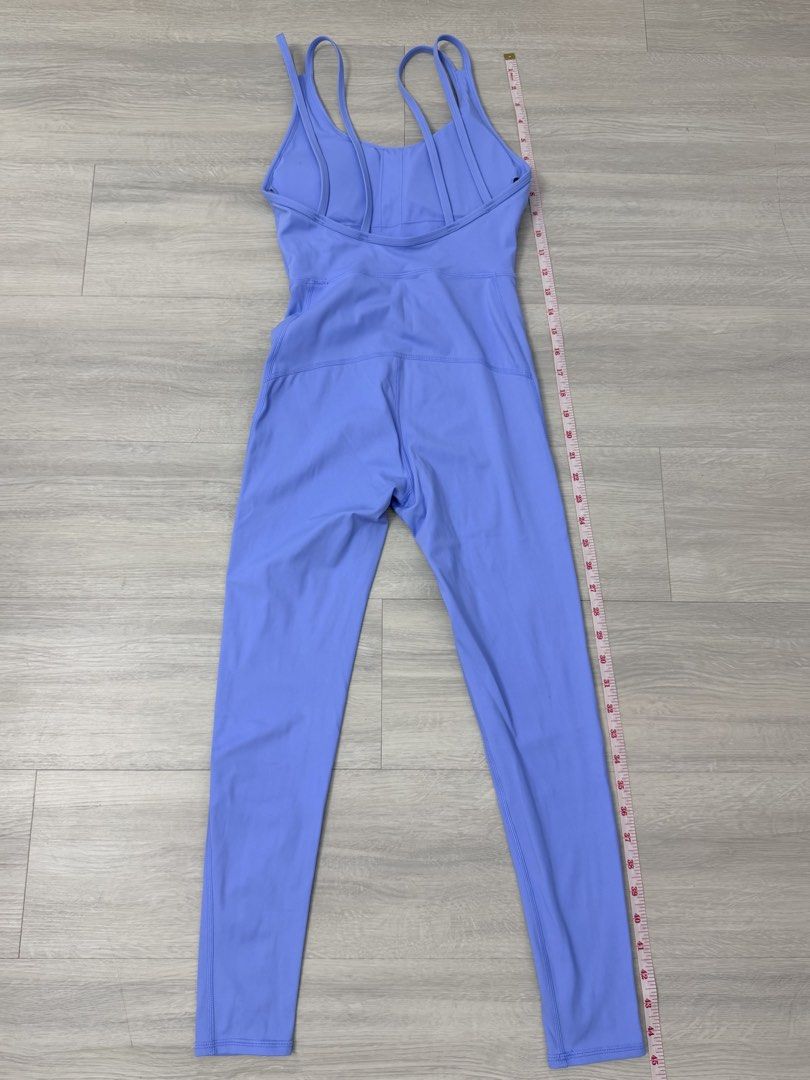 Blue Yoga Jumpsuit - small (Category: Jumpsuits) located in Jaen. Submitted by cutecottons09 (Listing ID 1446228948, Image 2). Description: Chest width - 13 inches Selling super low 🥺 No pads but with pad slots Rfs : Hindi nagagamit and small on me too True to size and very flattering ang fit 💯 No flaws 💯 VGUC to EUC condition 👌 - Features spaghetti straps and a low back design - Made with stretchy material - Full length legs - Fits true to s