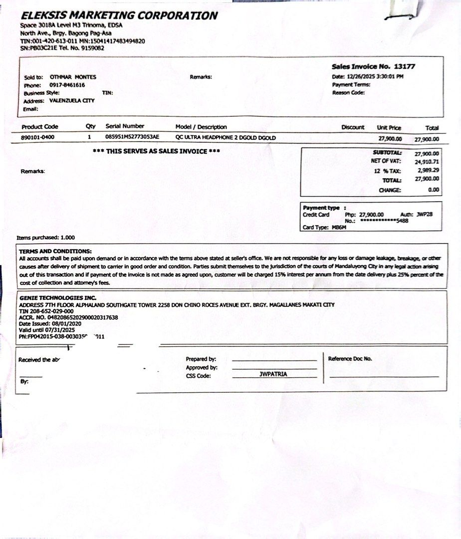 Bose ultra headphone 2 (Category: Headphones & Headsets) located in Manila. Submitted by freehawk.bbb6df (Listing ID 1446182302, Image 2). Description: Buy last dec 2025 its new promise the price is 27,900 but im selling it very low .