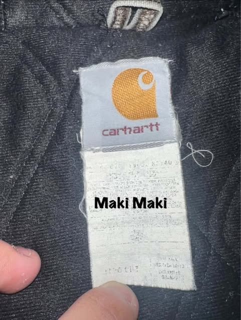 Carhartt Hooded Work Jacket Heavy Duty (Category: Coats, Jackets and Outerwear) located in Caloocan City. Submitted by da_decluttering_thrifty (Listing ID 1446256140, Image 2). Description: - Classic Carhartt work jacket - Grey wash canvas exterior - Warm black quilted lining - Attached hood - Zipper front closure - Ribbed cuffs and hem for a snug fit - Built for durability and long-lasting wear - Perfect for work or everyday casual style - Negot