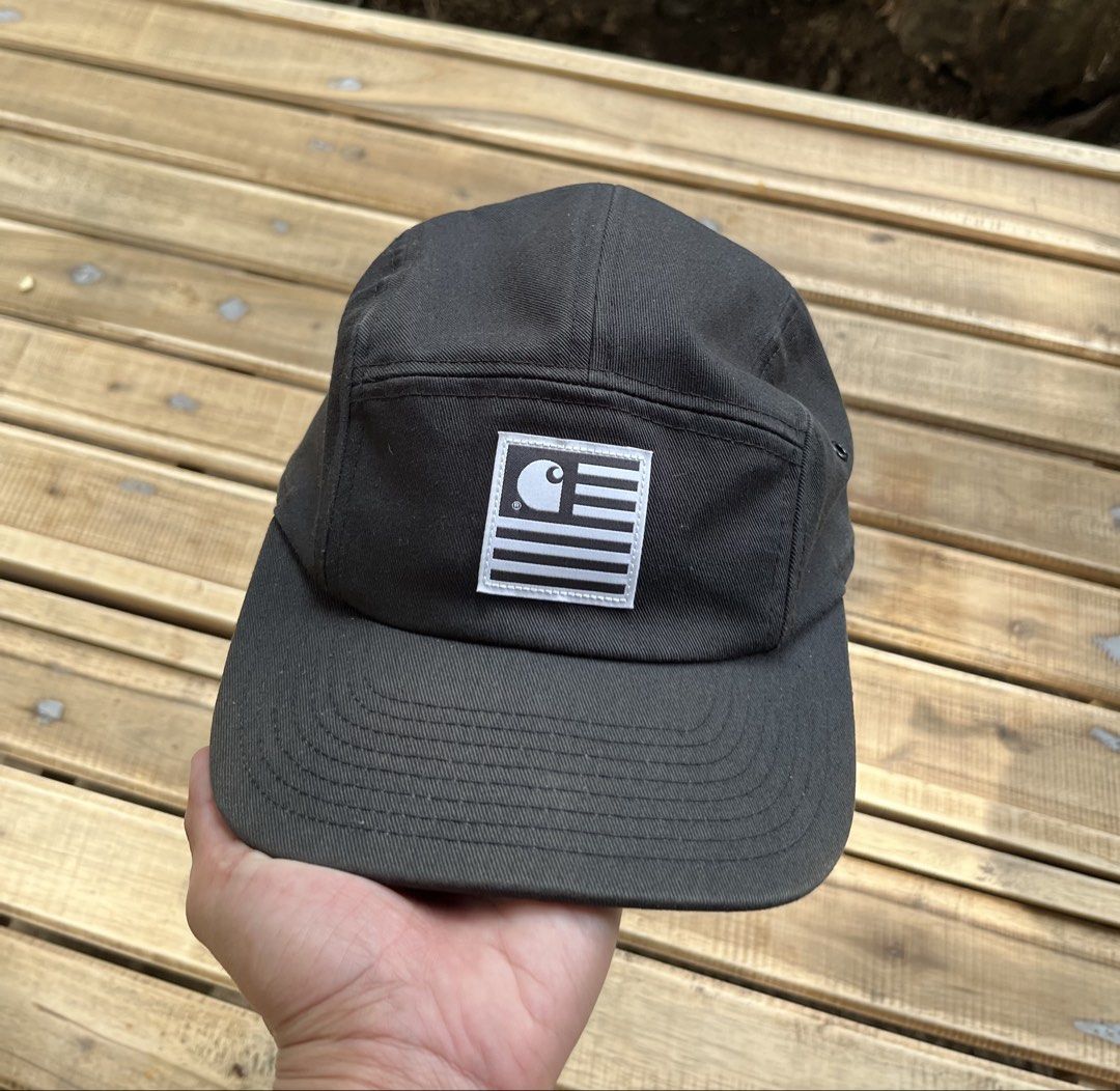 Carhartt WIP State Starter Cap featuring a five-panel (Category: Caps & Hats) located in Gingoog City. Submitted by lokalthriftstop (Listing ID 1446166839, Image 2). Description: Carhartt WIP x Starter "State Flag" 5-Panel Cap - Black Selling this classic Carhartt WIP 5-panel camper hat featuring the iconic "State Square" flag patch. Great streetwear staple in excellent condition. Brand-Carhartt WIP x Starter Style- 5 panel/Camper Hat Material- 1