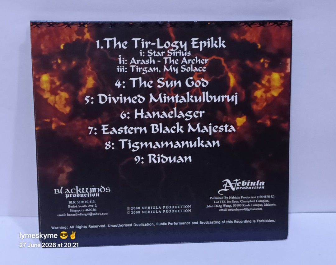 [CD] AS SAHAR - TIR (Category: CDs & DVDs) located in Parit Buntar. Submitted by skyme.inc. (Listing ID 1446284171, Image 2). Description: Used cd preloved Digipak cd Tested No skip, no scratches Sound perfect Upload : 270626.