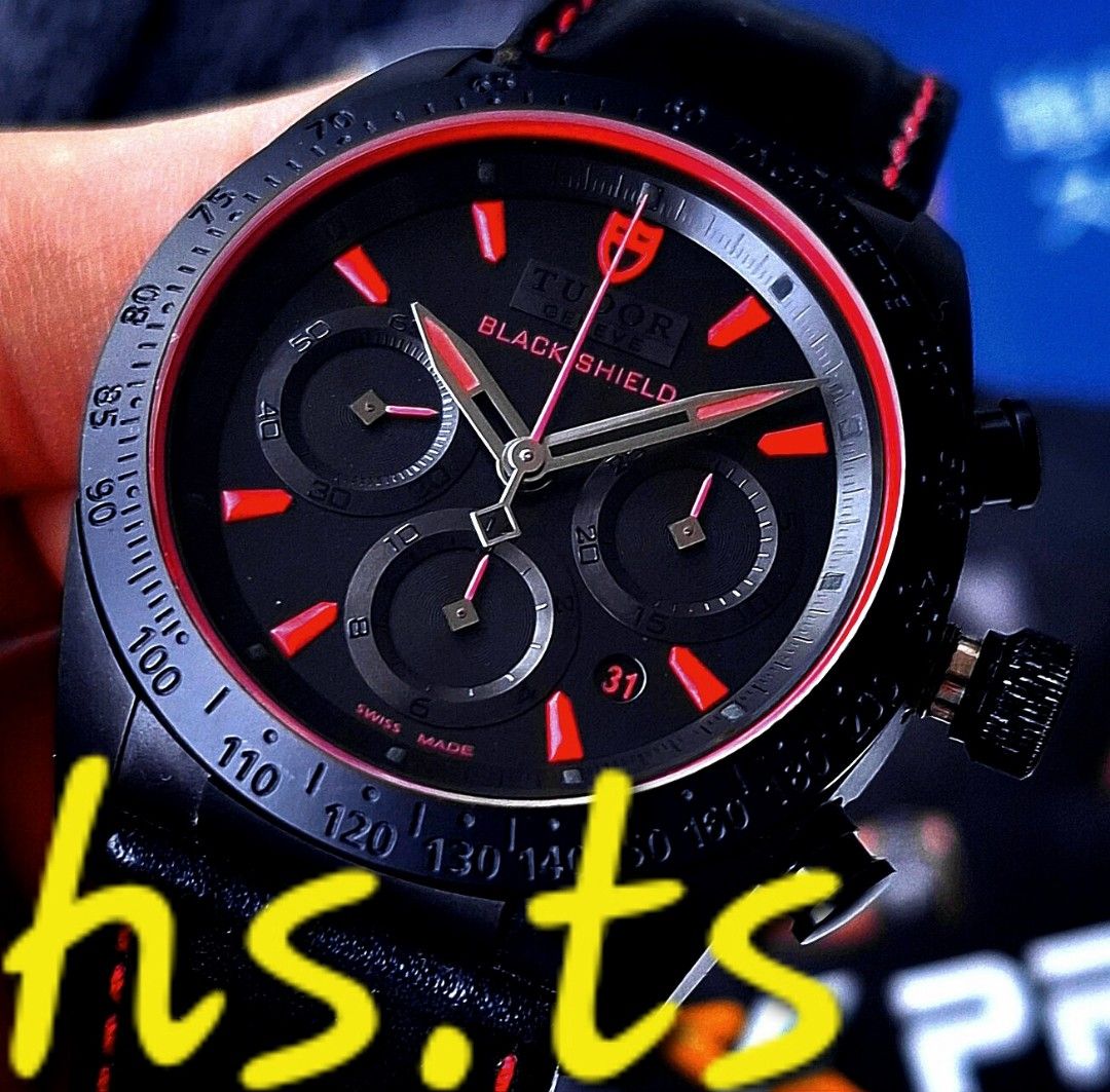 🔥CHEAPEST🔥 Tudor ⚫️🔴 Black Shield Fastrider Black Red 42mm Automatic Chronograph Sports Watch 42000CR (Watch & Tudor Tag Only) (Category: Watches) located in Singapore. Submitted by hs.ts (Listing ID 1446156827, Image 1). Description: 🔥Cheapest on Carousell!! 🔥 💯 ALWAYS GUARENTEED AUTHENTIC 👍 Condition: Like New, 9.3/10 ✅️ Watch Only. ✅️ Keeps Good Time. ✅️ Rare & Sought After 🔴⚫️ Colourway! ▪️Small Scratch on Crystal. (Last Pic.) RTP: $6