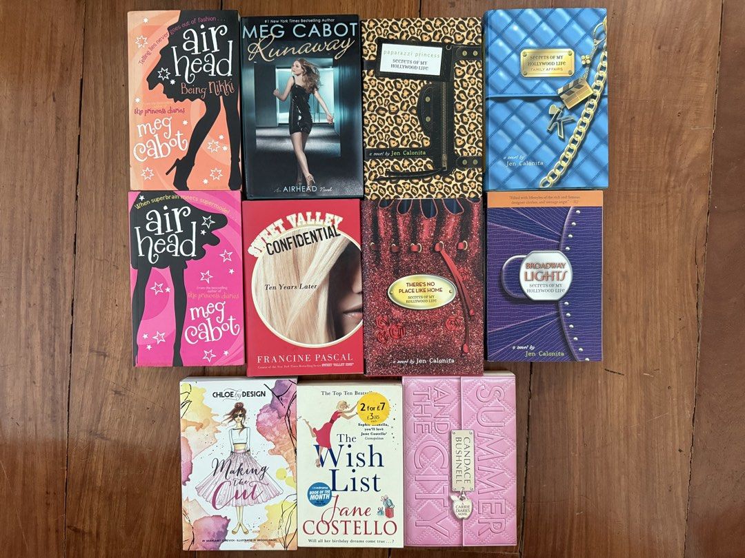 Chick-Lit Books (Category: Storybooks) located in Rizal. Submitted by rocellle (Listing ID 1446201488, Image 1). Description: [Softbound] Airhead by Meg Cabot ₽150 [Softbound] Airhead: Being Nikki by Meg Cabot ₽150 [Hardbound] Airhead: Runaway by Meg Cabot ₽200 • Take all: ₽400 —• [Hardbound] Secrets of my Hollywood Life: Paparazzi Princess by Jen Calonita ₽150 [Hardbound] Secrets of my Hollywood Life: Family Affairs by Jen Calonita ₽150 [Hardbou