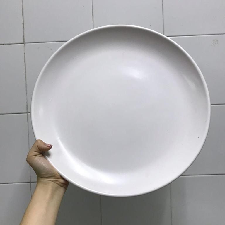 Circular Large White Melamine White Yu Sheng Dish Plate