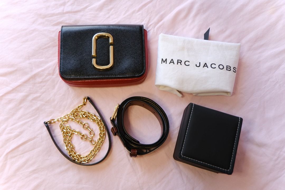 Coach Hutton Shoulder Bag (Category: Luxury Bags & Wallets) located in Cabuyao City. Submitted by velvetbelleph (Listing ID 1446257334, Image 2). Description: Marc Jacobs Hip Shot Crossbody / Belt Bag in a stylish black and red color combination with elegant gold-tone hardware. This versatile bag can be worn as a crossbody bag, shoulder bag, or belt bag, making it perfect for casual outings, travel, and everyday use. Condition: Excellent conditio