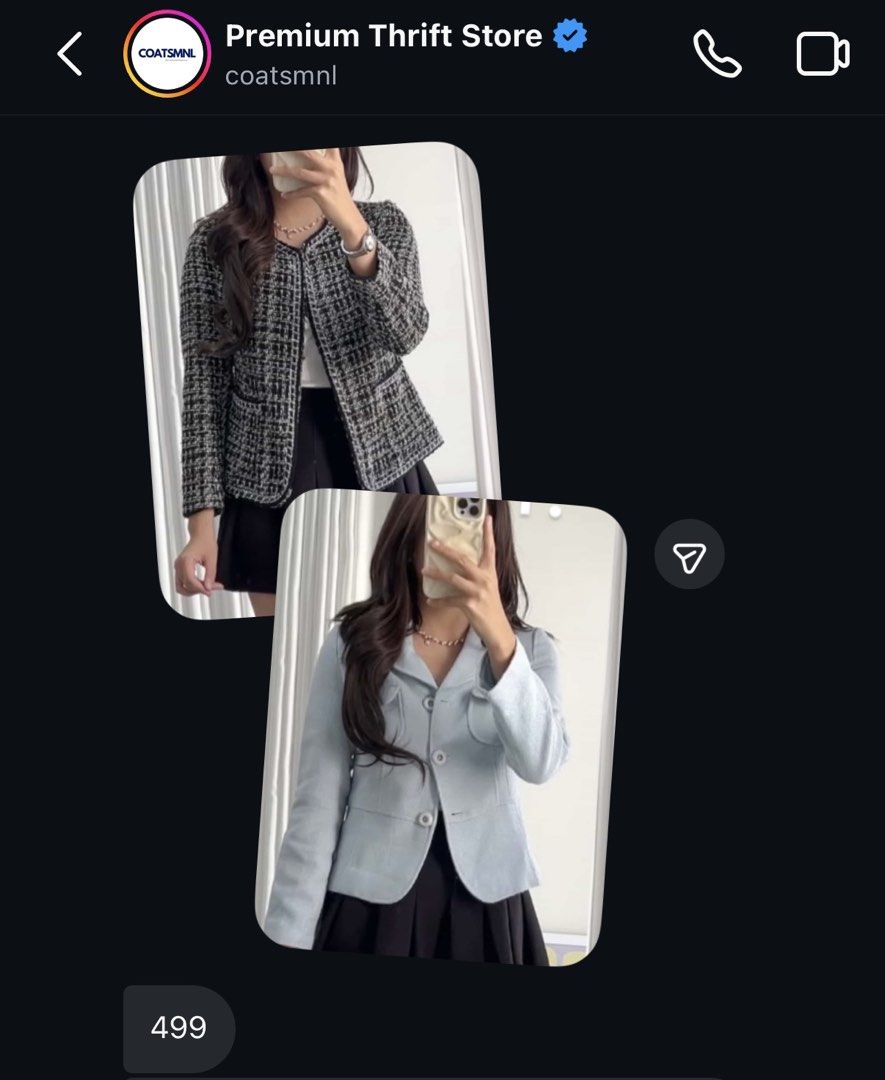 COATSMNL BLAZER SPRING SUMMER SMALL - MEDIUM (Category: Coats, Jackets and Outerwear) located in Caloocan City. Submitted by _declutterbym (Listing ID 1446109090, Image 2). Description: - NEVER BEEN USED SINCE BOUGHT - Light blue blazer - Two-button front closure - Two chest pockets - Ideal for spring and summer outfits - Pairs well with skirts or pants - Fits small to medium sizes.