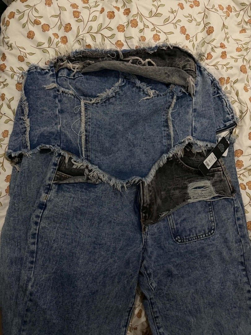 Distressed Denim Corset Top and Jeans Set (Category: Others Tops) located in Mandaluyong City. Submitted by mirachelle1 (Listing ID 1446236259, Image 3). Description: - Cool distressed denim corset top and matching jeans - Unique patchwork design with ripped details - Zipper closure on the corset top - Perfect for a statement outfit - Size S - 100% cotton -from USA.