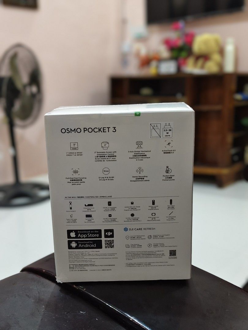 DJI Osmo Pocket 3 Creator Combo (Category: Cameras) located in Lubao. Submitted by marielsm (Listing ID 1446310621, Image 2). Description: 📸 FOR SALE: DJI Osmo Pocket 3 Creator Combo (Brand New, Sealed) ✅ Brand New ✅ Sealed ✅ Never opened / Never used Specifications: 1-inch CMOS Sensor 4K Video up to 120fps 3-Axis Mechanical Gimbal Stabilization 2-inch Rotating Touchscreen ActiveTrack 6.0 Full-Pixel Fast Focusing 10-bit D-Log M & HLG Stereo Reco