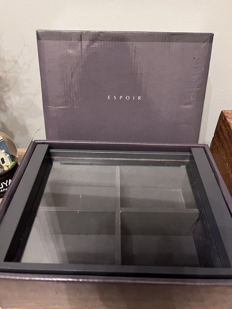 ESPOIR black 4-compartment shadow box collection display case (Category: Storage Boxes & Baskets) located in Quezon City. Submitted by metamerchant (Listing ID 1446318756, Image 1). Description: Shadow box frame.