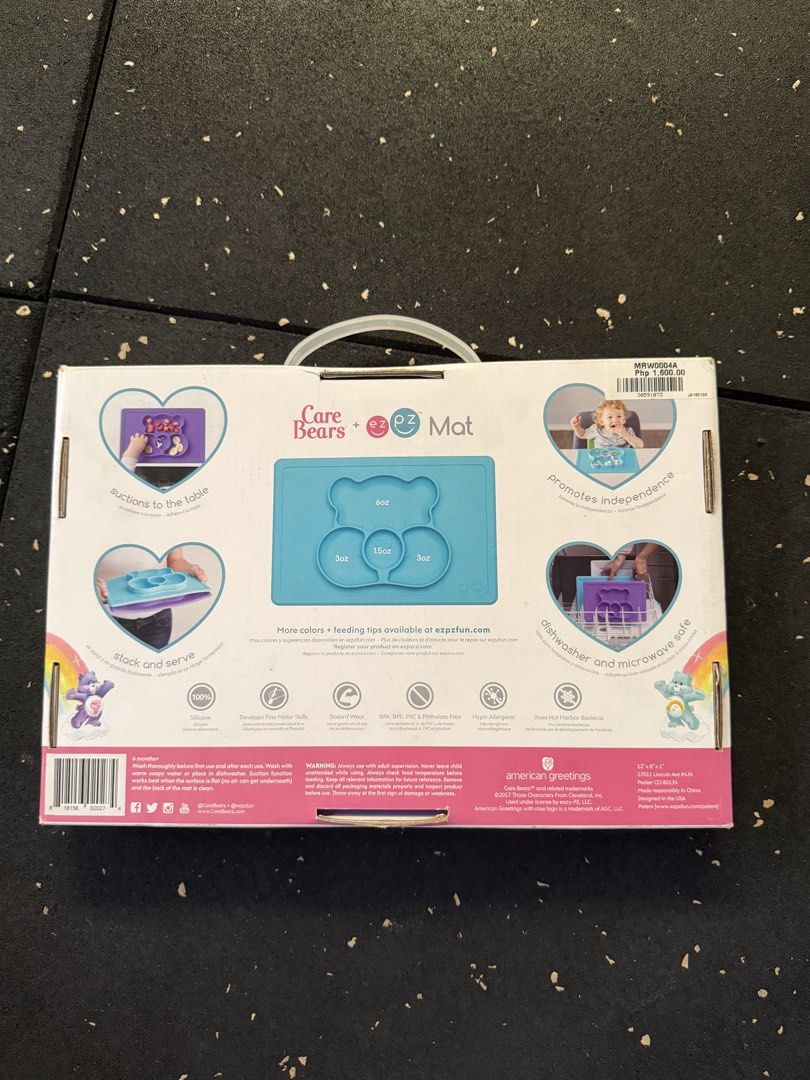 EZ PZ mat Care Bears (Category: Weaning & Toddler Feeding) located in Quezon City. Submitted by monicacle (Listing ID 1446218960, Image 2). Description: Spot discoloration.