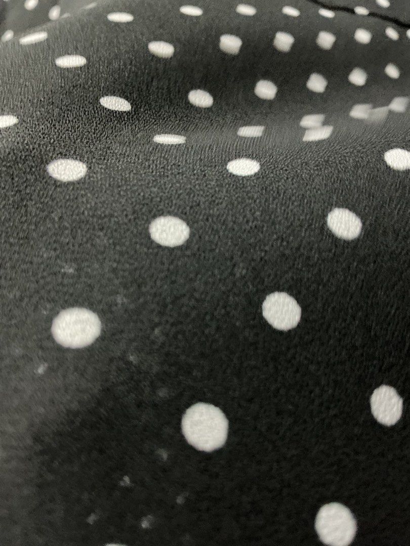 Forever 21 Black White Polka Dot Button Up Shirt (Category: Shirts) located in Pateros City. Submitted by studentista (Listing ID 1446338987, Image 3). Description: - Brand: Forever 21 - Color: Black with white polka dots - Style: Button-up shirt - Sleeves: Long sleeves - Estimated Size: S - Occasion: Casual wear or dressing up.