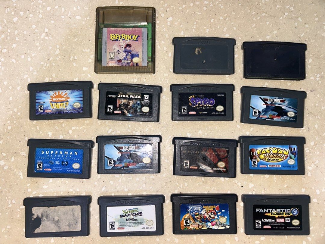 Game Boy Advance GBA Games (Category: Nintendo) located in Batangas. Submitted by skylerx (Listing ID 1446222579, Image 2). Description: Gameboy Cartridge 3,500 php negotiable Untested Original and Bootleg cartridges Tanauan, Lipa meetup Shipping via Lalamove or LBC Pm lang..