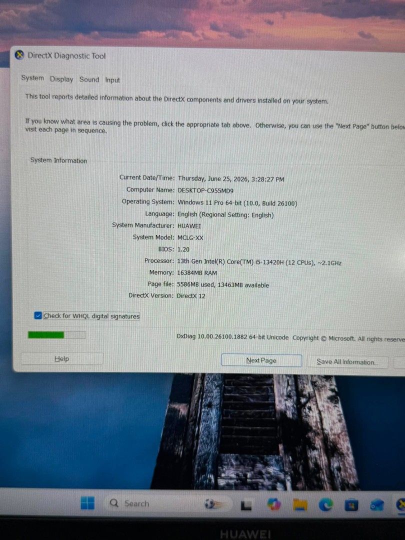 Huawei laptop 15 inches (Category: Laptops & Notebooks) located in Manila. Submitted by happyearth.953a15 (Listing ID 1446342313, Image 3). Description: Huawei laptop 15 inches I5 13th gen Intel UHD Graphics 16gb ram 512gb nvme Windows 11 pro OS Unit with charger No issue ✅ Tested ✅ Good ✅ 💸💸 21,500 Location: San Andres bukid manila Pick up or meet up.