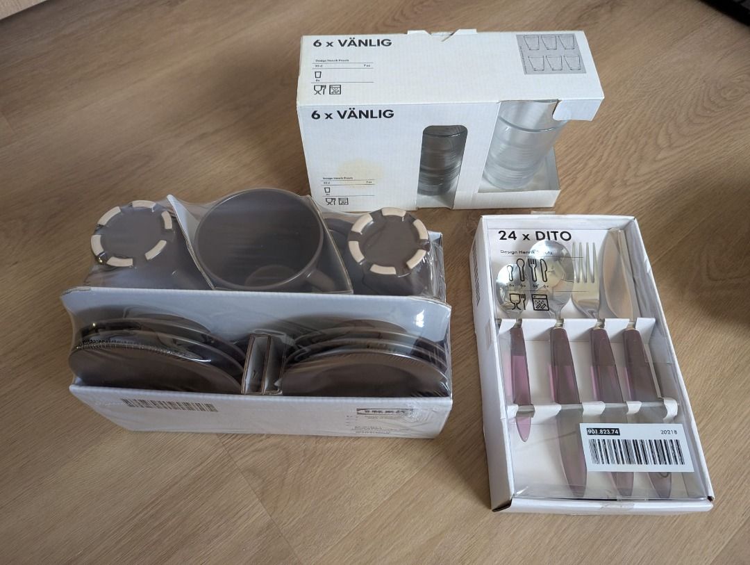 IKEA VÄNLIG Glasses & DITO Cutlery Set