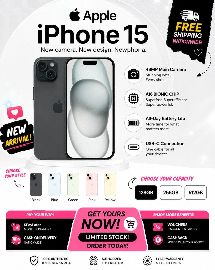 Iphone 15 Series (Category: iPhone 15 Series) located in Caloocan City. Submitted by mysticocean-122d (Listing ID 1446283190, Image 1). Description: [Monthly Payment] 🛒𝐎𝐫𝐝𝐞𝐫 𝐡𝐞𝐫𝐞👇👇 https://shpeebuy.mobi/191zp4UN Can pay through: 💳SpayLater 🛵Cash On Delivery Nationwide 🥳Enjoy FREE SHIPPING 🎟️Voucher 💱Cash Back 🎟️ Voucher #iphone15 #iphones #applegadgets #monthlyinstallment.